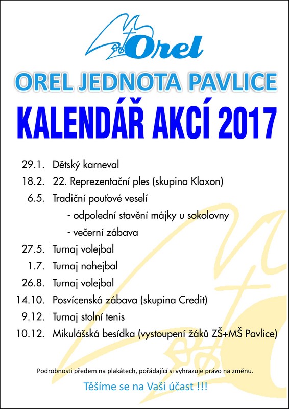 Kalendář akcí 2017