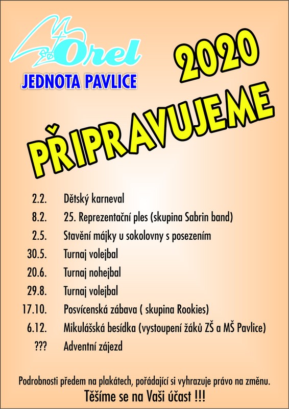 Kalendář akcí 2020