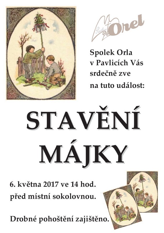 Stavění májky - pozvánka