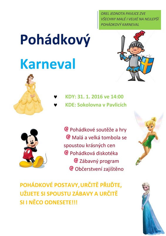 Pozvánka na Pohádkový karneval